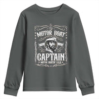 Funny Motor Boat Captain Youth Sweatshirt Pontoon Boating Motor Boatin Lake