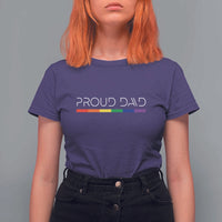 LGBTQ Gay Pride T Shirt For Women Proud Dad Father's Day LGBT Flag - Wonder Print Shop