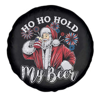 Christmas In July Spare Tire Cover Ho Ho Hold My Beer Summer Santa USA Flag 4th Of July