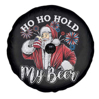 Christmas In July Spare Tire Cover Ho Ho Hold My Beer Summer Santa USA Flag 4th Of July