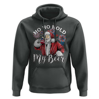 Christmas In July Hoodie Ho Ho Hold My Beer Summer Santa USA Flag 4th Of July - Wonder Print Shop