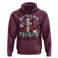 Christmas In July Hoodie Ho Ho Hold My Beer Summer Santa USA Flag 4th Of July - Wonder Print Shop