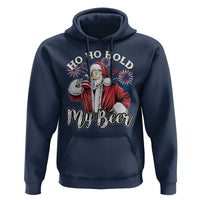 Christmas In July Hoodie Ho Ho Hold My Beer Summer Santa USA Flag 4th Of July - Wonder Print Shop