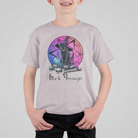 Cat Lover T Shirt For Kid Black Meowgic Pentagram Witchcraft Magic - Wonder Print Shop