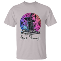 Cat Lover T Shirt Black Meowgic Pentagram Witchcraft Magic - Wonder Print Shop