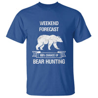 Funny Bear Hunting T Shirt Weekend Forecast 100% Chance Of Bear Hunter - Wonder Print Shop