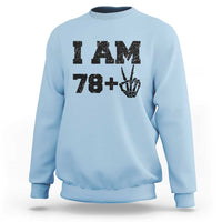 Funny 80th Birthday Sweatshirt I Am 79 Plus 80 Years Old Skull - Wonder Print Shop
