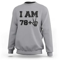 Funny 80th Birthday Sweatshirt I Am 79 Plus 80 Years Old Skull - Wonder Print Shop