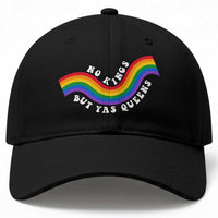 No Kings But Yas Queens LGBTQ Pride Retro Rainbow Baseball Cap