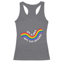 No Kings But Yas Queens LGBTQ Pride Retro Rainbow Racerback Tank Top