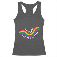 No Kings But Yas Queens LGBTQ Pride Retro Rainbow Racerback Tank Top
