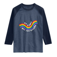 No Kings But Yas Queens LGBTQ Pride Retro Rainbow Raglan Shirt