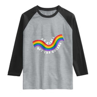 No Kings But Yas Queens LGBTQ Pride Retro Rainbow Raglan Shirt