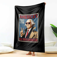 George Washington America's 1st Influencer Throw Blanket Funny Founding Father USA