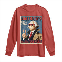 George Washington America's 1st Influencer Long Sleeve Shirt Funny Founding Father USA