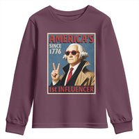 George Washington America's 1st Influencer Youth Sweatshirt Funny Founding Father USA