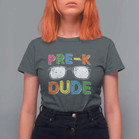 Pre-K Dude T Shirt For Women First Day Of School Glasses Nerd - Wonder Print Shop