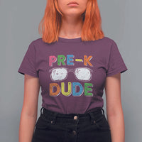 Pre-K Dude T Shirt For Women First Day Of School Glasses Nerd - Wonder Print Shop