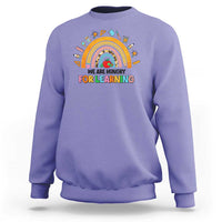 We Are Hungry For Learning Sweatshirt Back To School Rainbow Caterpillar Apple - Wonder Print Shop