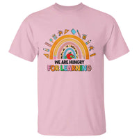 We Are Hungry For Learning T Shirt Back To School Rainbow Caterpillar Apple - Wonder Print Shop
