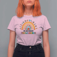 We Are Hungry For Learning T Shirt For Women Back To School Rainbow Caterpillar Apple - Wonder Print Shop