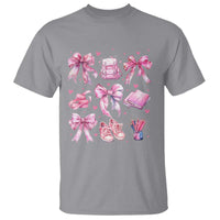 Coquette School T Shirt Pink Bow Heart Backpack Note Tape Pencil - Wonder Print Shop