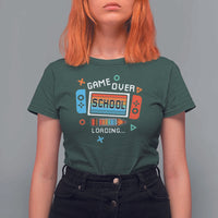 Game Over School Loading T Shirt For Women Game Console Pencil End Summer - Wonder Print Shop