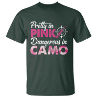 Funny Hunter T Shirt Pretty In Pink Dangerous In Camo Hunting - Wonder Print Shop