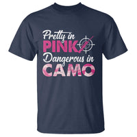 Funny Hunter T Shirt Pretty In Pink Dangerous In Camo Hunting - Wonder Print Shop