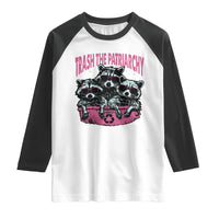 Funny Trash The Patriarchy Raglan Shirt Feral Feminist Racoon - Wonder Print Shop