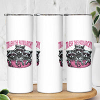 Funny Trash The Patriarchy Skinny Tumbler Feral Feminist Racoon - Wonder Print Shop