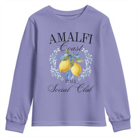 Amalfi Italy Coast Social Club Youth Sweatshirt Coquette Bow Lemon Travel - Wonder Print Shop