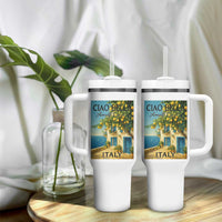 Italian Summer Amalfi Coast Tumbler With Handle Ciao Bella Italy Lemon - Wonder Print Shop