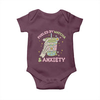 Funny Fueled By Matcha And Anxiety Baby Onesie Matcha Lover - Wonder Print Shop