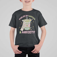 Funny Fueled By Matcha And Anxiety T Shirt For Kid Matcha Lover - Wonder Print Shop