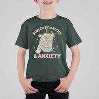 Funny Fueled By Matcha And Anxiety T Shirt For Kid Matcha Lover - Wonder Print Shop