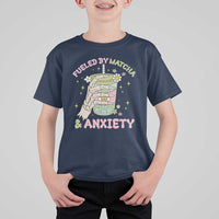 Funny Fueled By Matcha And Anxiety T Shirt For Kid Matcha Lover - Wonder Print Shop