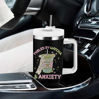 Funny Fueled By Matcha And Anxiety Tumbler With Handle Matcha Lover - Wonder Print Shop