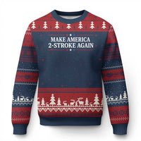 Funny 2 Stroke Motocross Lover Ugly Christmas Sweater Make America 2 Stroke Again
