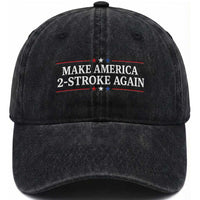 Funny 2 Stroke Motocross Lover Washed Cotton Baseball Cap Make America 2 Stroke Again