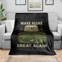 Make Algae Great Again Throw Blanket Funny Lincoln Memorial Reflecting Pool