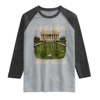 Make Algae Great Again Raglan Shirt Funny Lincoln Memorial Reflecting Pool