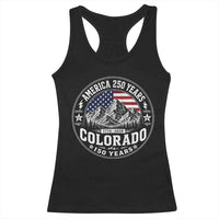 Colorado 150 America 250 Years Racerback Tank Top Colorado Sesquicentennial Anniversary 1876 2026