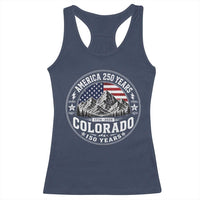 Colorado 150 America 250 Years Racerback Tank Top Colorado Sesquicentennial Anniversary 1876 2026