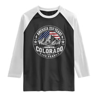 Colorado 150 America 250 Years Raglan Shirt Colorado Sesquicentennial Anniversary 1876 2026