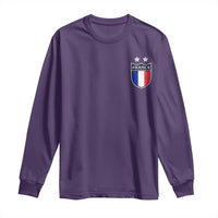 Vintage France Football Crest Two Stars French Flag Long Sleeve Shirt