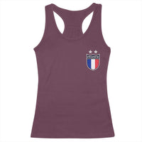 Vintage France Football Crest Two Stars French Flag Racerback Tank Top