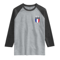 Vintage France Football Crest Two Stars French Flag Raglan Shirt