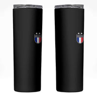 Vintage France Football Crest Two Stars French Flag Skinny Tumbler