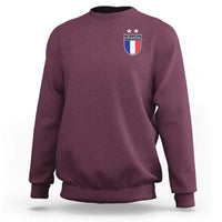 Vintage France Football Crest Two Stars French Flag Sweatshirt